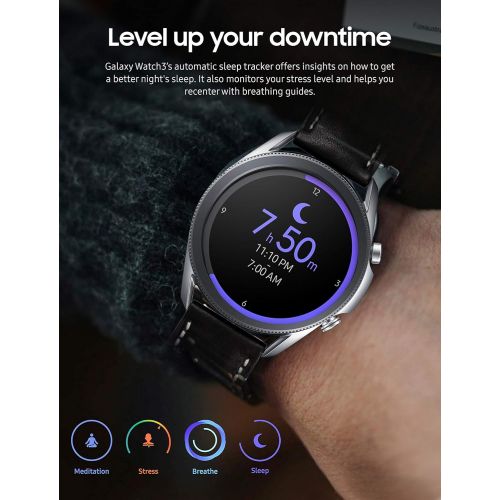 삼성 SAMSUNG Galaxy Watch 3 (41mm, GPS, Bluetooth) Smart Watch with Advanced Health Monitoring, Fitness Tracking, and Long Lasting Battery - Mystic Silver (US Version)