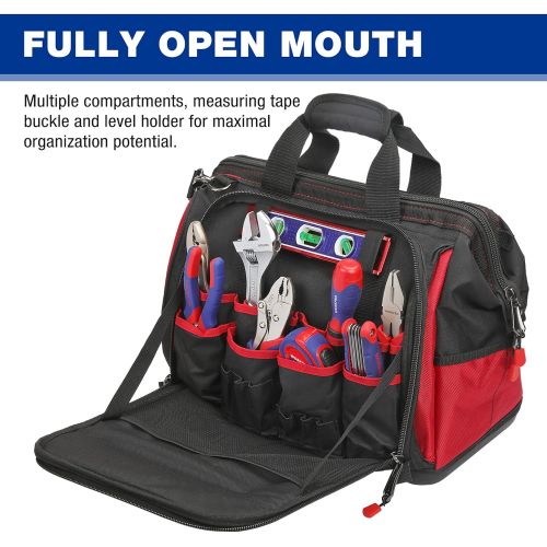  [아마존베스트]WORKPRO 16 Top Wide Mouth Tool Bag with Water Proof Rubber Base, Multi-Compartment, 46 Pockets, For Tool Organizer & Storage, W081122A