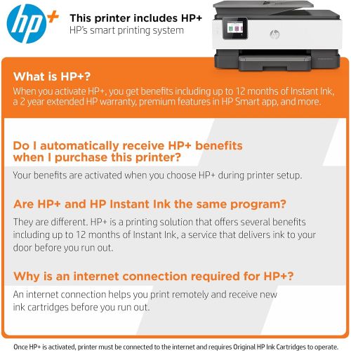 에이치피 HP OfficeJet Pro 8035e Wireless Color All-in-One Printer (Basalt) with up to 12 months Instant Ink with HP+ (1L0H6A)