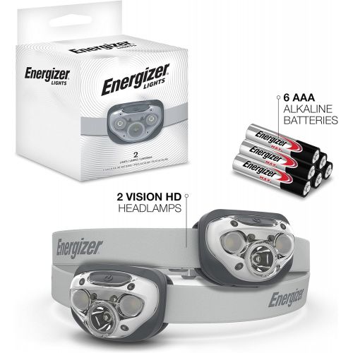  ENERGIZER LED Headlamp PRO (2-Pack), IPX4 Water Resistant Headlamps, High-Performance Head Light for Outdoors, Camping, Running, Storm, Survival, (Batteries Included)