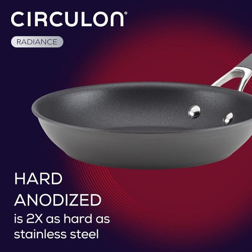  Circulon Radiance Hard Anodized Nonstick Frying Pan Set / Fry Pan Set / Skillet Set - 8.5 Inch, 10 Inch, and 12.25 Inch , Gray