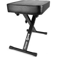 RockJam KB100 Adjustable Padded Keyboard Bench, X-Style, Black