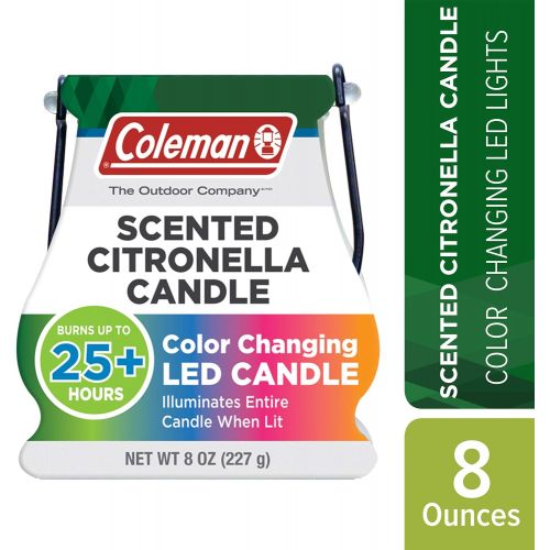 콜맨 Coleman Color Changing LED Citronella Outdoor Scented Candle - 8 oz