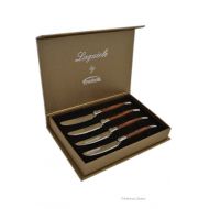 Set 4 Laguiole Stainless Steel & Pakka Wood Butter/Cheese Spreaders - Gift Boxed