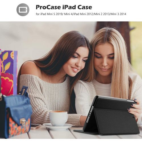  [아마존베스트]ProCase iPad Mini Case for iPad Mini 5 2019/ Mini 4, Mini 1 2 3, Slim Stand Protective Folio Case Smart Cover for iPad Mini 5/4/3/2/1 -Black