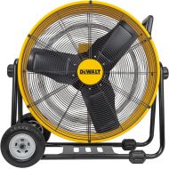 DEWALT DXF-2490 High-Velocity Industrial, Drum, Floor, Barn, Warehouse Fan, Heavy Duty Air Mover with Adjustable Tilt & Large Wheel, 24, Yellow