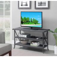 Convenience Concepts 111848CGY Brookline TV Stand, Charcoal Slate Gray Frame
