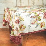 April Cornell Antique Crochet Victorian Rose Tablecloth - 60 by 90