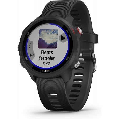  Garmin Forerunner 245 GPS Running Smartwatch with Included Wearable4U 3 Straps Bundle (Black Music 010-02120-20, Orange/Red/Teal)