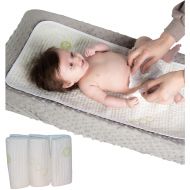 Natural Snuggles Waterproof Baby Changing Table Pads 3 Pack - Extra Soft Bamboo Baby Diaper Changing Liners -...