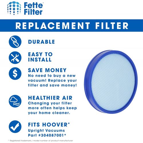  Fette Filter - Vacuum Filters Compatibe with Hoover Primary Filter Assembly #304087001 (Pack of 2)