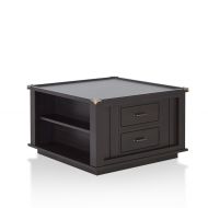 HOMES: Inside + Out Tiller Square 2 Drawer Coffee Table, Espresso