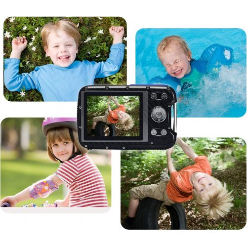  [아마존베스트]LUCKYCAM Kids Camera,Waterproof Camera 21MP 1080P Underwater Digital Camera with Flash 2.8 Inch LCD, Rechargeable HD Digital Camera for Boys and Girls Snorkeling/Travel/Gift(Blue)