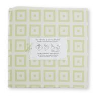 SwaddleDesigns Ultimate Swaddle, X-Large Receiving Blanket, Made in USA Premium Cotton Flannel, Very Light Kiwi Mod Squares (Moms Choice Award Winner)