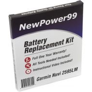 NewPower99 Battery Replacement Kit with Battery, Video Instructions and Tools for Garmin Nuvi 2595LM