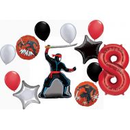 Mayflower Products Stealth Ninja Party Supplies 8th Birthday Balloon Bouquet Decorations 12 piece kit