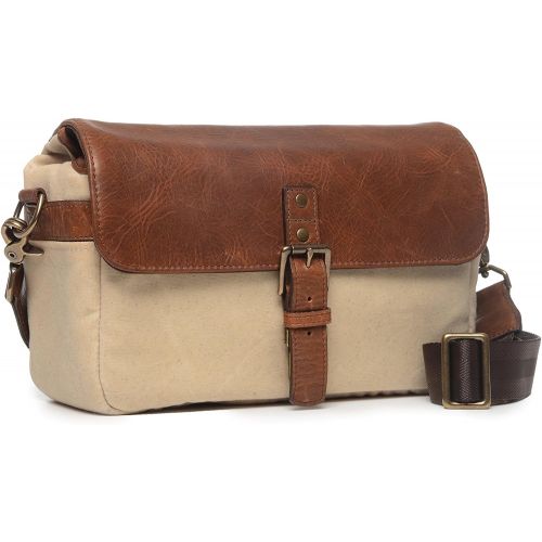  ONA - The Bowery - Camera Messenger Bag - 50/50 Natural Waxed Canvas & Antique Cognac Leather (ONA5-014NTL)