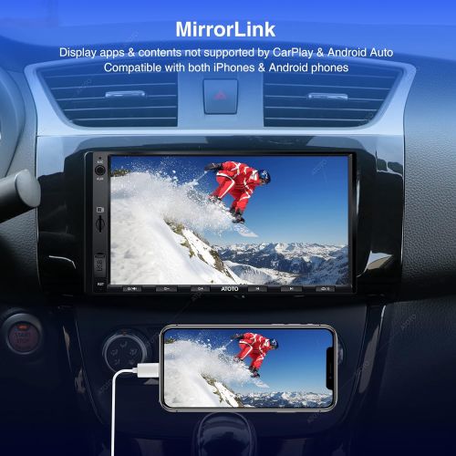  ATOTO F7 CarPlay & Android Auto Double Din Car Stereo Receiver, 7in IPS Touch Screen Car Radio Bluetooth F7G2A7SE, Mirrorlink, Fast Phone Charge, HD LRV(Live Rearview),Support up t