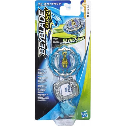  [아마존베스트]BEYBLADE Burst Turbo Slingshock Kraken K4 Single Battling Top, Right-Spin Attack Type, Age 8+