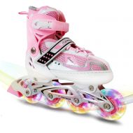 MammyGol Adjustable Inline Skates for Kids,Roller Skates with Featuring All Illuminating Wheels - Beginner Skates for Girls and Boys,Youth and Ladies.