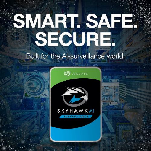  Seagate Skyhawk AI 16TB Video Internal Hard Drive HDD ? 3.5 Inch SATA 6Gb/s 256MB Cache for DVR NVR Security Camera System with Drive Health Management and in-House Rescue Services