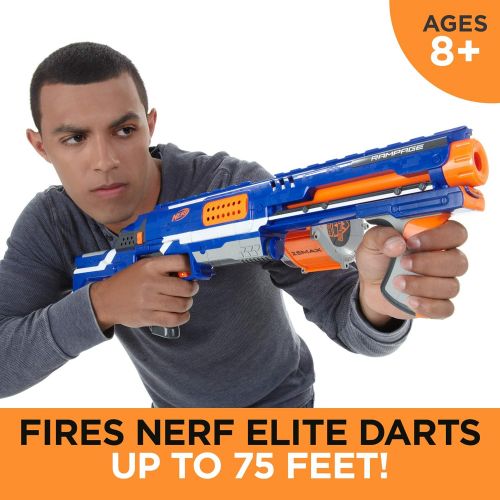 너프 [무료배송]너프 장난감총 Rampage Nerf N-Strike Elite Toy Blaster with 25 Dart Drum Slam Fire & 25 Official Elite Foam Darts for Kids, Teens, & Adults (Amazon Exclusive)