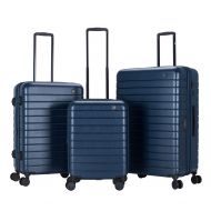 Sherrpa Destiny Luggage Set 3 Piece Expandable Spinner 20 inch 25 inch 29 inch (Navy)