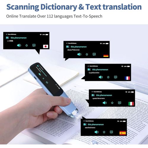  ScanReader, NEWYES Scanner Pen Language Translator Device OCR Digital Reading Pen Support Text&Phonetic Multilingual Translation (Pen 2.0)