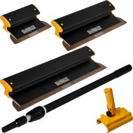 DEWALT Drywall Skimming Blade Set - 10, 16 & 24 Blades + 37 - 63 Extension Handle | Pro-Grade | Extruded Aluminum & European Stainless Steel Construction | High-Impact End Caps | 3