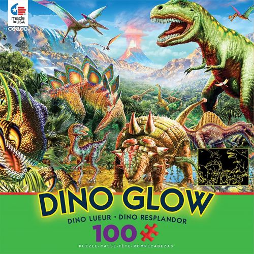  Ceaco Dino Glow in The Dark Dino Party Puzzle (100 Piece)