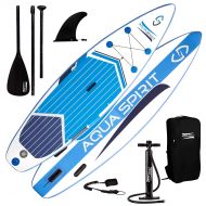 Aqua AQUA SPIRIT All Skill Levels Premium Inflatable Stand Up Paddle Board for Adults & Youth | Beginner & Intermediate iSUP Touring & Racing Model | Adjustable Aluminum Paddle Carry Ba