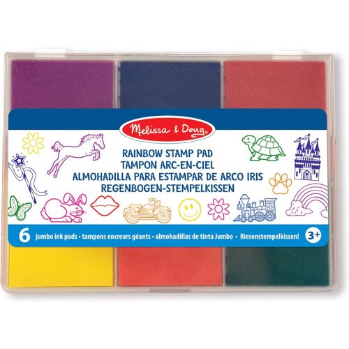  [아마존베스트]Melissa & Doug Rainbow Stamp Pad - 6 Washable Inks