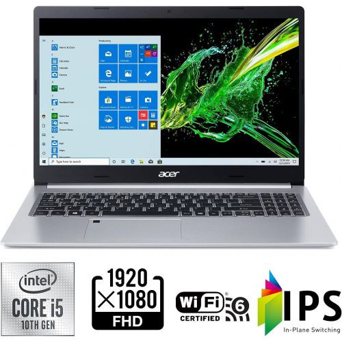 에이서 [아마존베스트]Acer Aspire 5 A515-55-56VK, 15.6 Full HD IPS Display, 10th Gen Intel Core i5-1035G1, 8GB DDR4, 256GB NVMe SSD, WiFi 6, HD Webcam, Fingerprint Reader, Backlit Keyboard, Windows 10 H