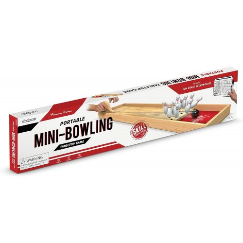  GoSports Tabletop Mini Bowling Game Set - Premium Wooden Construction with Dry Erase Scorecard, Perfect for Kids & Adults