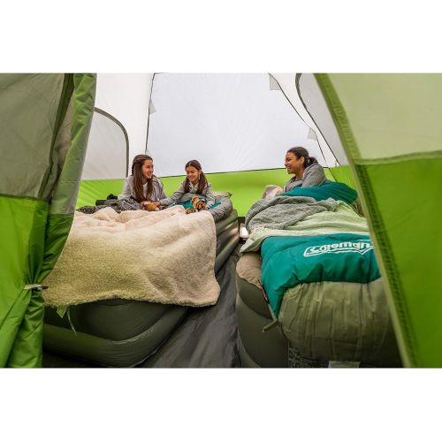콜맨 Coleman Dome Tent with Screen Room Evanston Camping Tent with Screened-In Porch