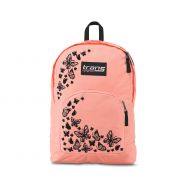Trans by JanSport Over 17.5 Backpack - Butterfly Print - Coral/Black - Laptop Sleeve