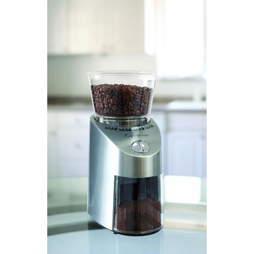  Capresso Infinity Conical Burr Grinder, See-through bean container holds up to 8.8 oz of beans