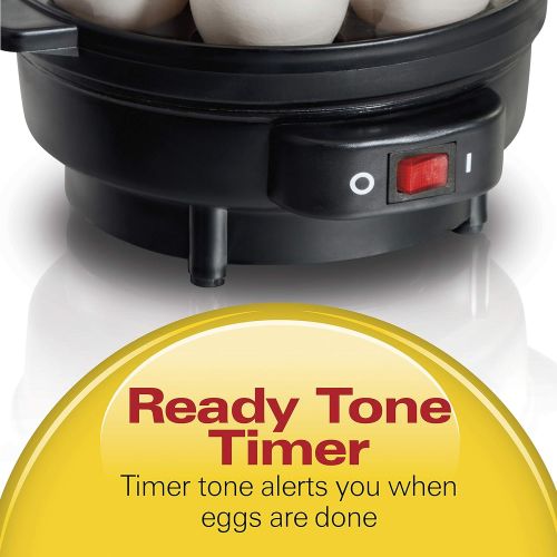  [아마존베스트]Hamilton Beach Electric Egg Cooker and Poacher for Soft, Hard Boiled or Poached with Ready Timer, Holds 7, Black (25500)