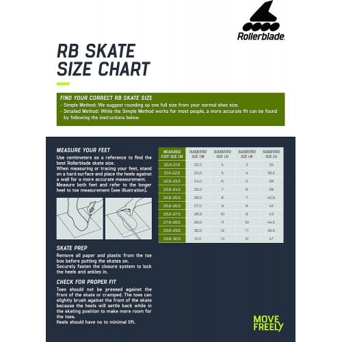 롤러블레이드 Rollerblade RB 110 Unisex Adult Fitness Inline Skate, Black/Saffron Yellow, Urban Performance Inline Skates
