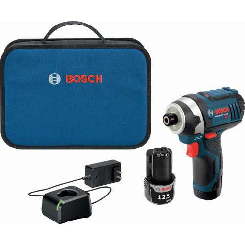  [아마존베스트]Bosch PS41-2A 12V Max 1/4-Inch Hex Impact Driver Kit with 2 Batteries, Charger and Case,Blue