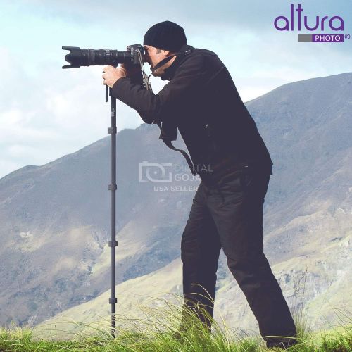  Altura Photo 62-Inch Camera Monopod - Heavy Duty Monopod for Cameras Canon, Nikon & Sony Mirrorless & DSLR, Steady Photography Monopod, Easy to Carry & Portable Monopod Lightweight