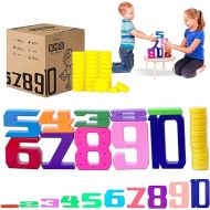 Skoolzy Number Blocks & Counting Coins 44 Piece Set, Toddler Toys Preschool Learning Activities Montessori Toys for Ages 18 Months+