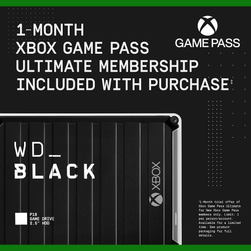  WD_BLACK 5TB P10 Game Drive for Xbox - Portable External Hard Drive HDD with 1-Month Xbox Game Pass - WDBA5G0050BBK-WESN