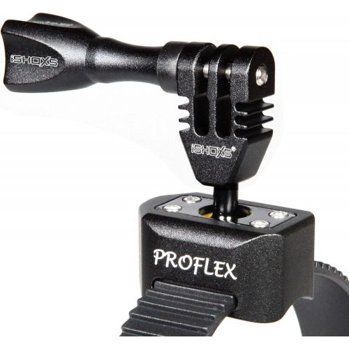  ISHOXS iSHOXS Proflex SE - schwarzer Gurt-Halter mit Schnellverschluss-Funktion - Sandblast-Edition - passend fuer GoPro, Rollei, Sony und kompatible ActionCams