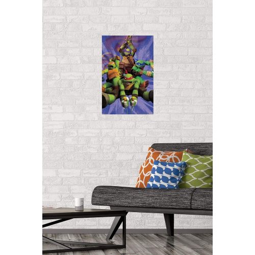  Trends International Nickelodeon Teenage Mutant Ninja Turtles - Team Wall Poster, 14.725 x 22.375, Premium Poster & Mount Bundle