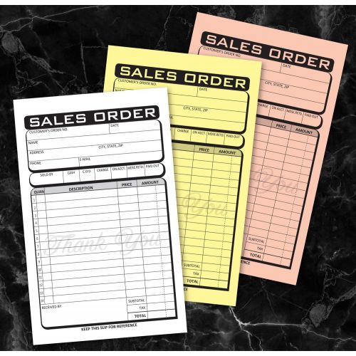  Cosco Sales Order Form Book with Slip, Business, 4 1/4 x 7 1/4, 3-Part Carbonless, 50 Sets (074018)