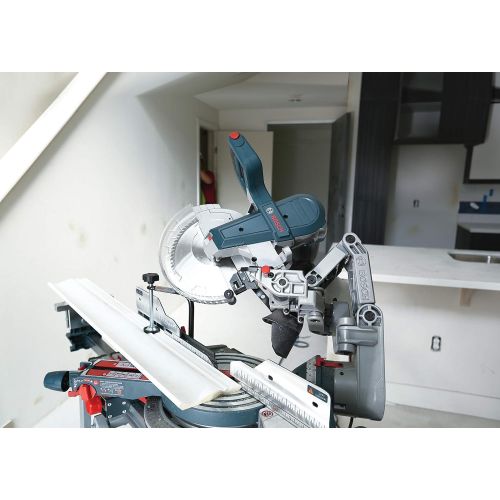  Bosch CM10GD Compact Miter Saw - 15 Amp Corded 10 in. Dual-Bevel Sliding Glide Miter Saw with 60-Tooth Carbide Saw Blade