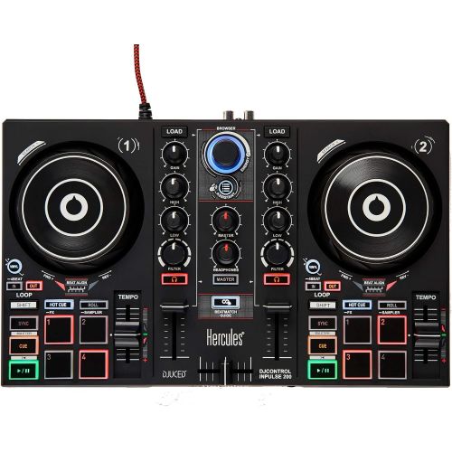  [아마존베스트]Hercules DJ Control Inpulse 200 Set (2 Deck Controllers with DJUCED Software Including DJ Headphones)