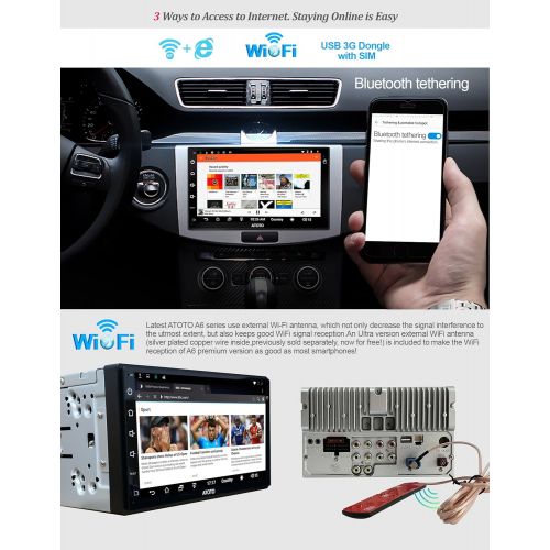  [New] ATOTO A6 2DIN Android Car Navigation Stereo - 2X Bluetooth & Phone Fast Charge - PRO A6Y2721PR-G Gesture Operation - Car Entertainment Multimedia Radio,WiFi,Support 256G SD &