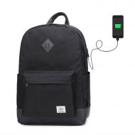 Abshoo Unisex Classic Waterproof School Rucksack Travel Backpack 15.6Inch Laptop Backpacks (Black)